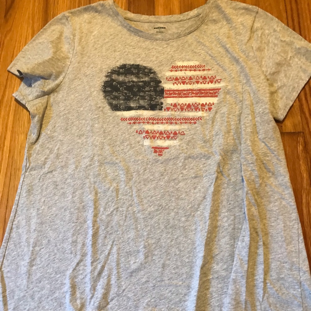 4/$28 American Flag Heart Tee
